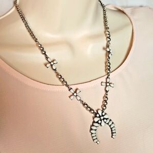 Sugarfix | Silver Tone and White Statement Necklace